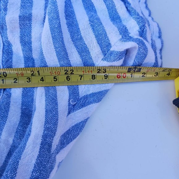 Forever 21 Women's Size L Blue White Stripe Crop Top - Picture 4 of 6